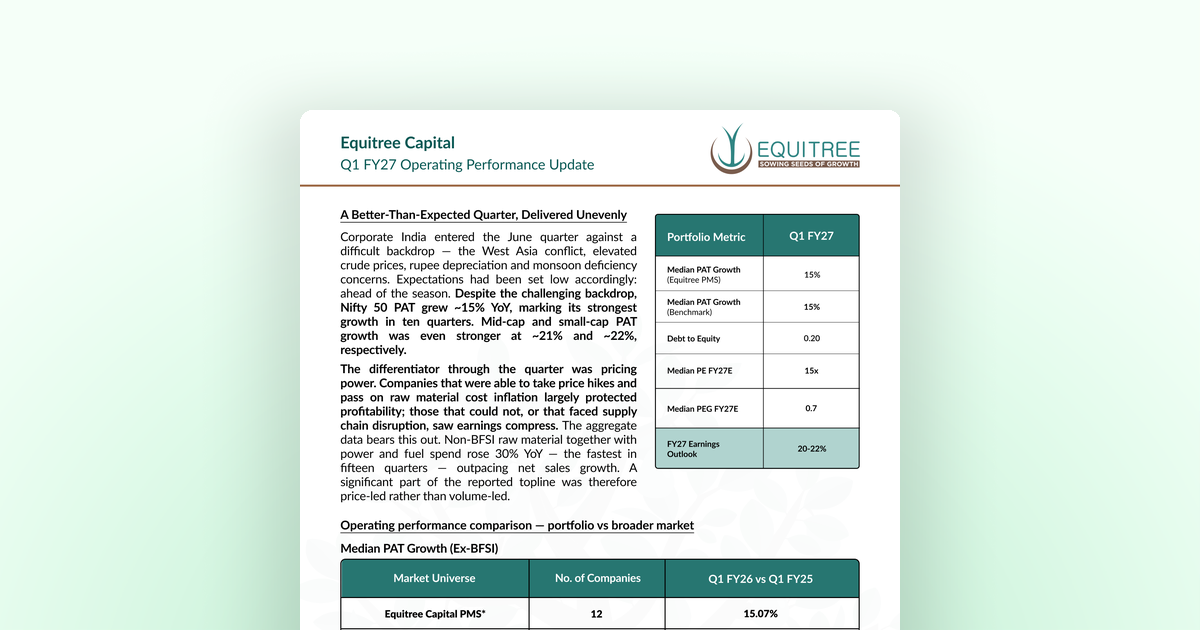 Equitree PMS Q1 FY27 Operating Update